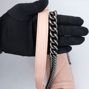 CHANEL MEDIUM LEBOY LIGHT PINK CALFSKIN LEATHER SHW