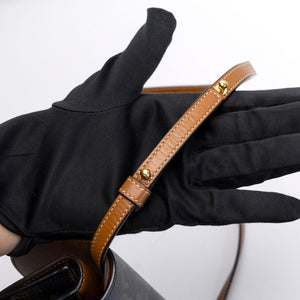 CELINE DOUBLE FLAP TRIOMPHE CANVAS WALLET ON STRAP GHW