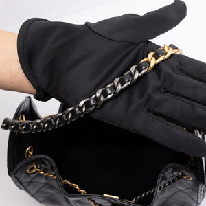 CHANEL MINI 25 BAG AGED CALFSKIN BLACK MULTICOLOUR HARDWARE (MICROCHIP)