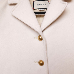 GUCCI WHITE WOOL COAT SIZE 38