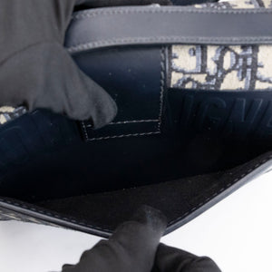 CHRISTIAN DIOR 30 MONTAIGNE BAG BLUE OBLIQUE JACQUARD GHW