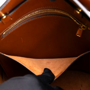 CELINE MAILLON TRIOMPHE BUCKET BAG BROWN CALFSKIN LEATHER GHW