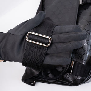 GUCCI SUPREME MESSENGER BAG BLACK COATED CANVAS SHW