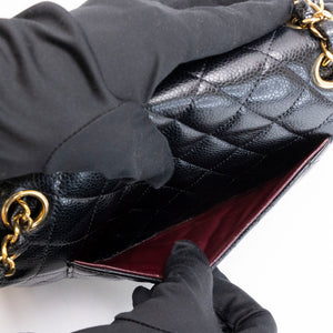 CHANEL SMALL CLASSIC DOUBLE FLAP BAG BLACK CAVIAR GHW