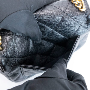 CHANEL COCO LOVE FLAP BAG BLACK CAVIAR GHW (MICROCHIP)
