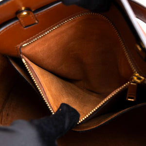 CELINE MAILLON TRIOMPHE BUCKET BAG BROWN CALFSKIN LEATHER GHW