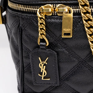SAINT LAURENT 80'S VANITY BAG BLACK CALFSKIN GHW