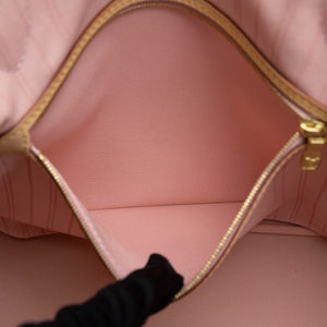 LOUIS VUITTON NEVERFULL MM DAMIER AZUR CANVAS ROSE BALLERINE GHW