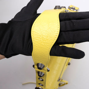 BALENCIAGA SMALL LE CAGOLE SLING SHOULDER BAG YELLOW LAMBSKIN LEATHER SHW