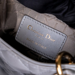 CHRISTIAN DIOR MINI LADY DIOR OPALINE GREY GHW