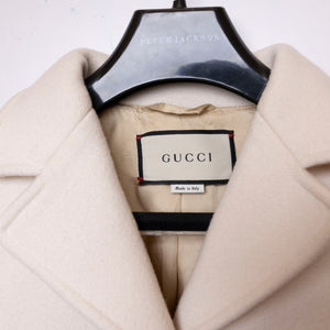 GUCCI WHITE WOOL COAT SIZE 38