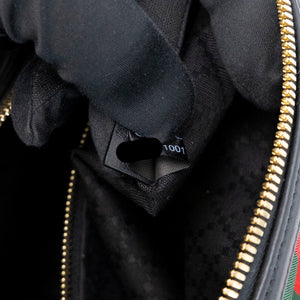 GUCCI BORSETTO MEDIUM LEATHER SHOULDER BAG BLACK GHW