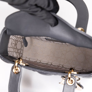 CHRISTIAN DIOR MY ABC DIOR SMALL LADY DIOR LAMBSKIN DARK GREY GHW