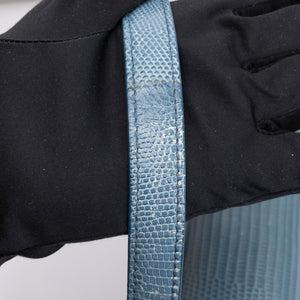 CELINE MEDIUM CLASSIC BOX BAG BLUE LIZARD SKIN LEATHER SHW