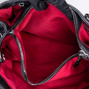 MIUMIU TOTE BAG CALFSKIN LEATHER BLACK