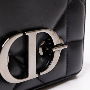 CHRISTIAN DIOR 30 MONTAIGNE CHAIN TOP HANDLE BAG LAMBSKIN LEATHER DARK SILVER HARDWARE