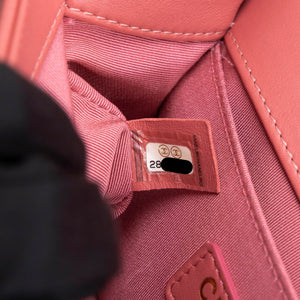 CHANEL SMALL LE BOY BAG PINK LAMBSKIN LEATHER GHW