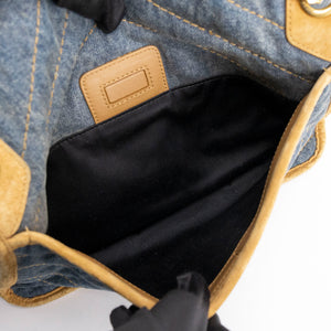 SAINT LAURENT MEDIUM NIKKI SHOULDER BAG DENIM BLUE / CINNAMON GHW