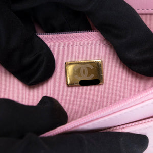 CHANEL 24S TOP HANDLE WALLET ON CHAIN PINK LAMBSKIN GHW