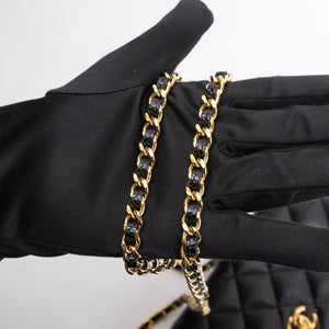 CHANEL CLASSIC WALLET ON CHAIN BAG BLACK CAVIAR GHW (MICROCHIP)