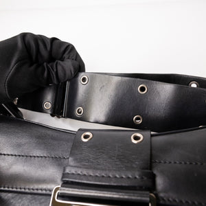 CHRISTIAN DIOR VINTAGE PUNK SHOULDER BAG BLACK SHW