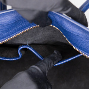 CELINE MICRO LUGGAGE TOTE BLUE CALFSKIN GHW