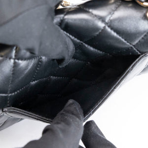 CHANEL 25B CLASSIC FLAP MATELASSE CHAIN STRAP MINI BAG BLACK LAMBSKIN LGHW