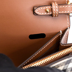 BURBERRY HANNAH WALLET ON CHAIN CALFSKIN / CANVAS GHW