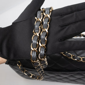 CHANEL JUMBO CLASSIC DOUBLE FLAP BAG GREY CAVIAR LEATHER SHW (MICROCHIP)