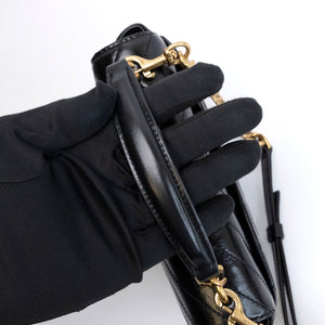 SAINT LAURENT COLLEGE SHOULDER BAG BLACK CALFSKIN LEATHER GHW