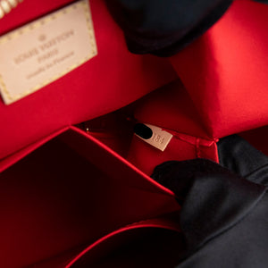 LOUIS VUITTON VERNIS MONTEBELLO MM BAG RED GHW