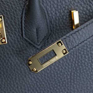 HERMES BIRKIN 25 VEAU TOGO PLOMB GHW STAMP K