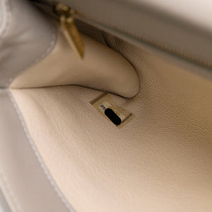 CHANEL COCO LUXE FLAP BAG GREY LAMBSKIN LEATHER GHW