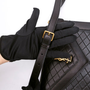 SAINT LAURENT GABY QUILTED SATCHEL BAG BLACK LAMBSKIN LEATHER GHW