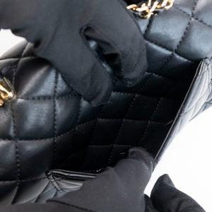 CHANEL CLASSIC FLAP MINI RECTANGULAR TOP HANDLE BAG LAMBSKIN GHW (MICROCHIP)