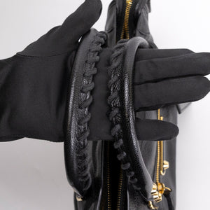 BALENCIAGA METALLIC EDG CITY S BAG BLACK GHW