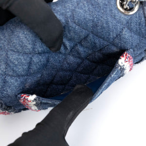 CHANEL DENIM MINI FLAP BAG BLUE WITH TWEED SHW