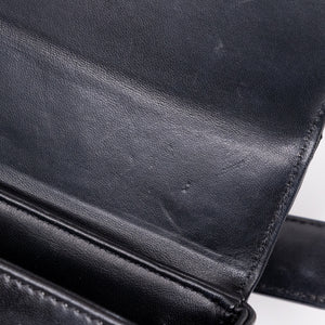 CHRISTIAN DIOR 30 MONTAIGNE CHAIN TOP HANDLE BAG LAMBSKIN LEATHER DARK SILVER HARDWARE