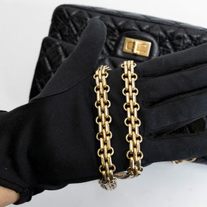 CHANEL SMALL 2.55 REISSUE DOUBLE FLAP BAG AGED CALFSKIN BLACK GHW