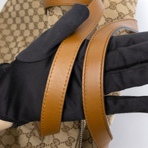 GUCCI BOSTON BAG GG CANVAS BROWN TOTE BAG SHW