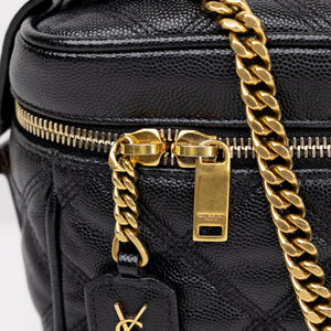 SAINT LAURENT 80'S VANITY BAG BLACK CALFSKIN GHW