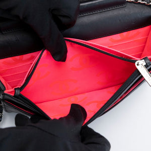 CHANEL CAMBON WALLET ON CHAIN BLACK CALFSKIN SHW