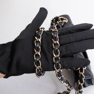 CHANEL 25B CLASSIC FLAP MATELASSE CHAIN STRAP MINI BAG BLACK LAMBSKIN LGHW