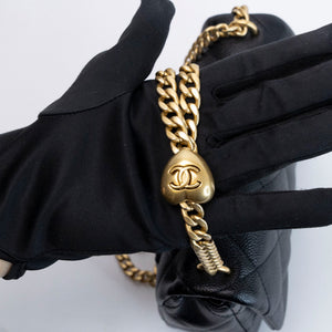 CHANEL COCO LOVE FLAP BAG BLACK CAVIAR GHW (MICROCHIP)