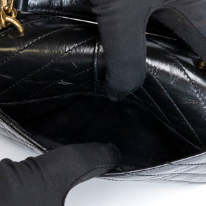 SAINT LAURENT COLLEGE SHOULDER BAG BLACK CALFSKIN LEATHER GHW