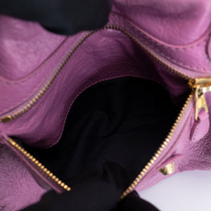 BALENCIAGA MEDIUM CLASSIC CITY CROSSBODY BAG PURPLE GHW