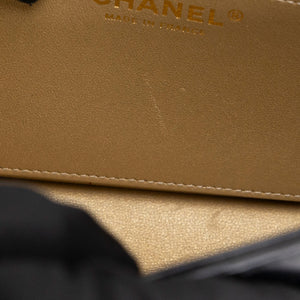CHANEL GOLD CRUSH SMALL FLAP BAG BLACK CALFSKIN GHW (MICROCHIP)
