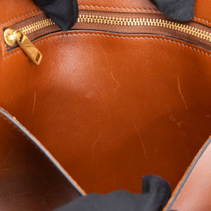 CELINE MAILLON TRIOMPHE BUCKET BAG BROWN CALFSKIN LEATHER GHW