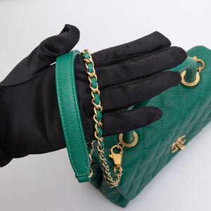 CHANEL SMALL COCO HANDLE CAVIAR GREEN LGHW