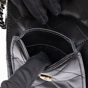CHANEL MINI 25 BAG AGED CALFSKIN BLACK MULTICOLOUR HARDWARE (MICROCHIP)